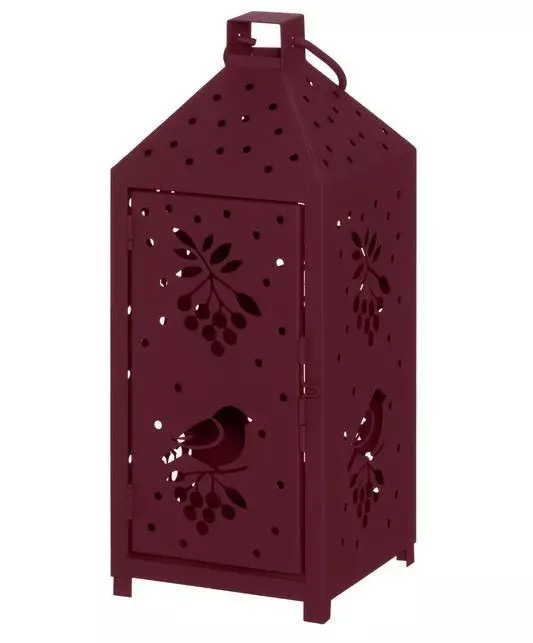 Lyhty Punatulkku vinröd 30 cm - Lyktor - 6410416594248 - 1
