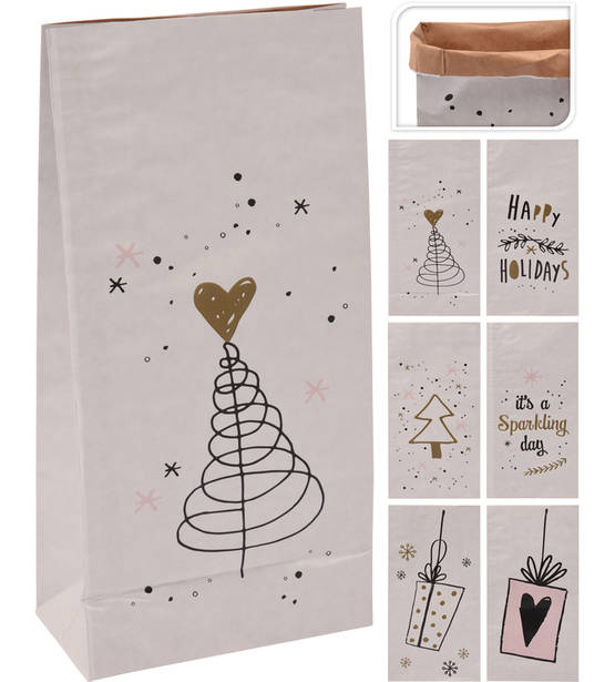 Papperspåse Rosy Winter 30 cm - Juldekorationer - 8719202739008 - 1