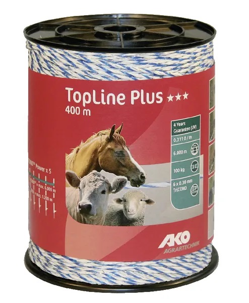 Stängseltråd TopLine Plus 400 m vit/blå - Stängselband och -trådar - 4018653013328 - 1