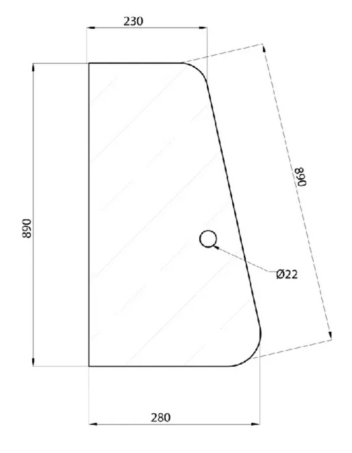 Framruta, etumainen (Case IH 3233053R1, 3233053R2) - Hytt och kaross - 3660980016438 - 1