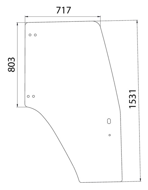 Vänster dörrglas (CNH 87302769) - Hytt och kaross - 3660980072618 - 1