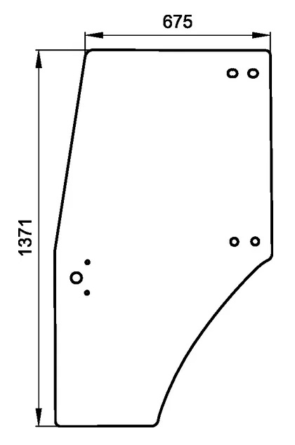 Dörrglas, vänster (DF 00097700050) - Hytt och kaross - 8719774890978 - 1
