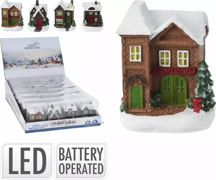 Litet julhus med LED-lampor - Juldekorationer - 8721037057998 - 1