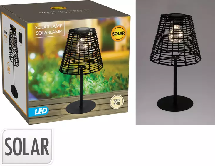 Bordslampa med solcell, svart - Stämningsbelysning - 8721037432238 - 1