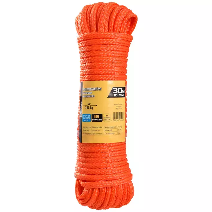 PP flätad rep 10 mm x 30 m - Repar, repen - 6438152055168 - 1