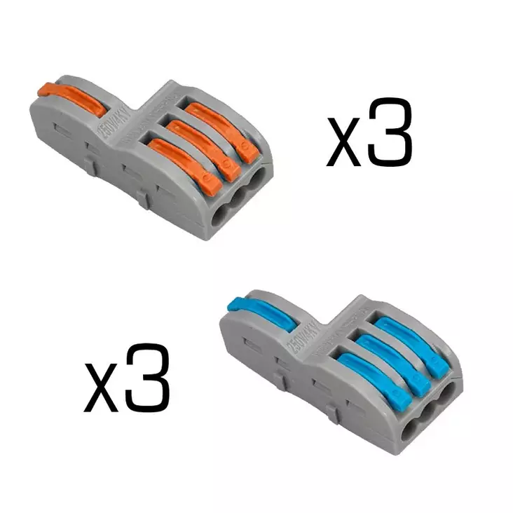 Vippanslutning 1-3 pol. 6-pack 450 V - Bilbelysning och elektriska tillbehör - 6438152087398 - 1