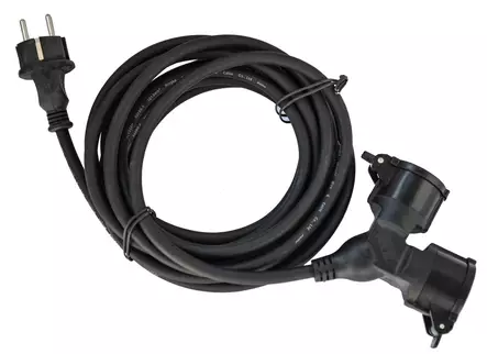 Airam gummikabel förlängning y-modell 2-del. 5m - Förlängningssladdar - 6435200244499 - 1