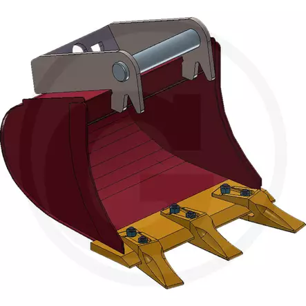 Skopaggregat med tänder för grävmaskiner 1,2-1,8 t med MS01-fäste - Skopor och tillbehör - gr00000000329 - 1