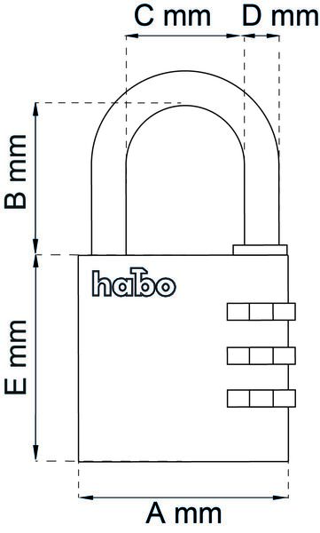 Habo 203-40 kombinationslås röd - Hänglås, reglar, gångjärn - 7317900173509 - 2