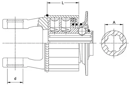 Överbelastningskoppling K31B, 1 3/8"-6, W2100, 300 Nm - Brytare för kraftöverföringsaxlar - 8435194025539 - 2
