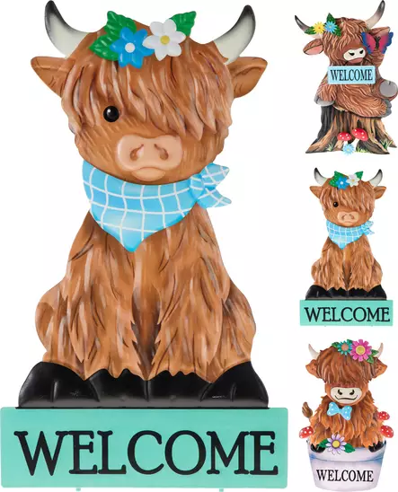 Välkommen-skylt Ylämaankarja 52 cm - Trädgårdsskulpturer, dekorationer - 8721037870849 - 1