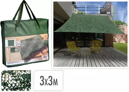 Solskydd kamouflage grön 3x3 m - Trädgårdstextilier - 8721037962469 - 1