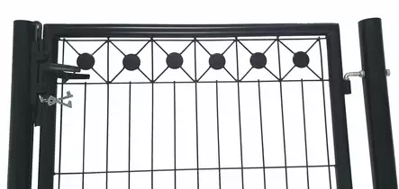 Metallisk trädgårdsport svart med dekorativt nät - Övriga inhägnadstillbehör - 6430068432279 - 2