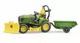 Bruder John Deere - åkgräsklippare med släpvagn och figur - Bruder arbetsmaskinsleksaker - 4001702621049 - 1