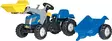 Traktorpedaler New Holland T7040 med frontlastare och släpvagn - Tramptraktorer och trampbilar - 4006485023929 - 1