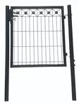 Metallisk trädgårdsport svart med dekorativt nät - Övriga inhägnadstillbehör - 6430068432279 - 1