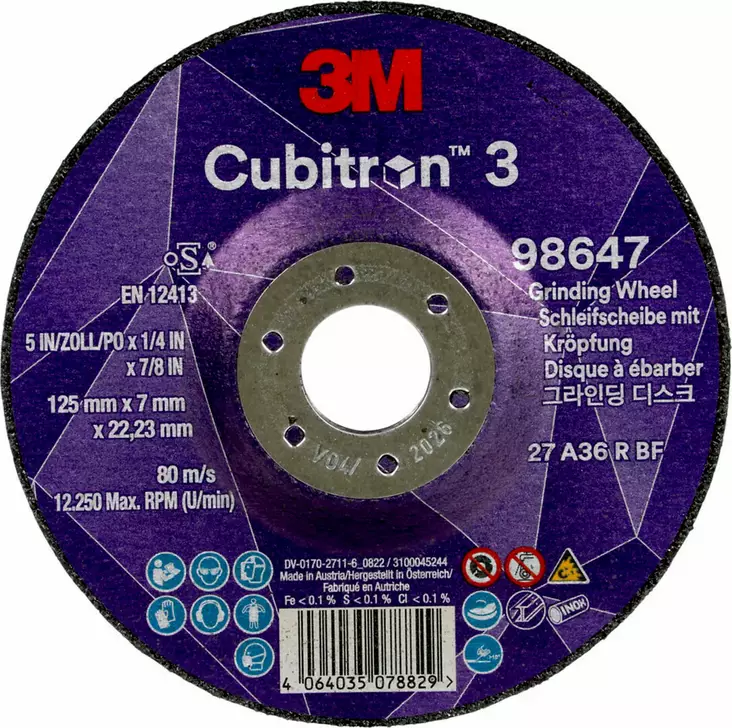 3M Cubitron III slipsskiva 125x7mm - Slipmaterial - 4064035078829 - 1