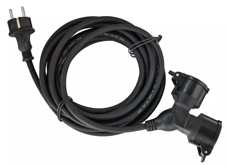 Airam gummikabel förlängning y-modell 2-del. 5m - Förlängningssladdar - 6435200244499 - 1