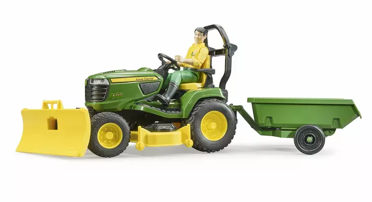 Bruder John Deere - åkgräsklippare med släpvagn och figur - Bruder arbetsmaskinsleksaker - 4001702621049 - 1