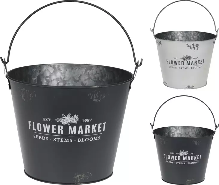Flower Market plåthink 23x19 cm - Krukor, vaser, korgar - 8719987890079 - 1