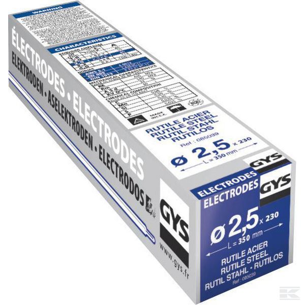 Svetsstav, GYS, universal (E6013), ø 2,5 x 350 mm, 230 stycken - Svetsstänger - 3154020085039 - 1