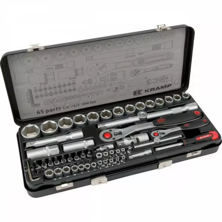 Hylsnyckelsats 1/4" och 1/2" 65-delar (P) - Hylsor och satsar - 8716106939749 - 1