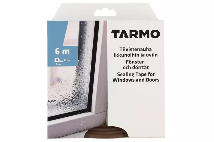 Fönsterförsegling P-profil brun 6m - Tejper - 6410412062529 - 1