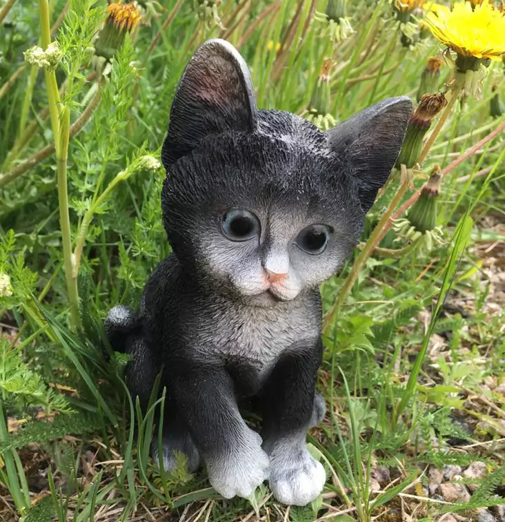 Katt trädgårdsstaty 19 cm - Trädgårdsskulpturer, dekorationer - 8711295953019 - 1