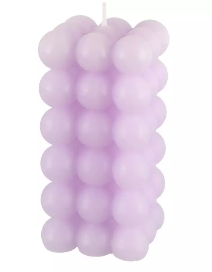 Bubbleljus pelare kvadrat lila 12 cm - Ljusstakar - 6410416268439 - 1