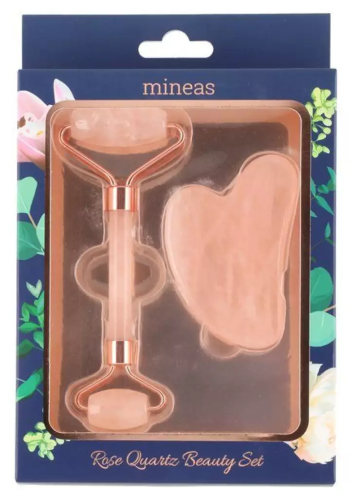 Presentpaket med rosenkvartsrulle och GuaSha-sten - Andra egenvårdsprodukter - 6410416271699 - 1