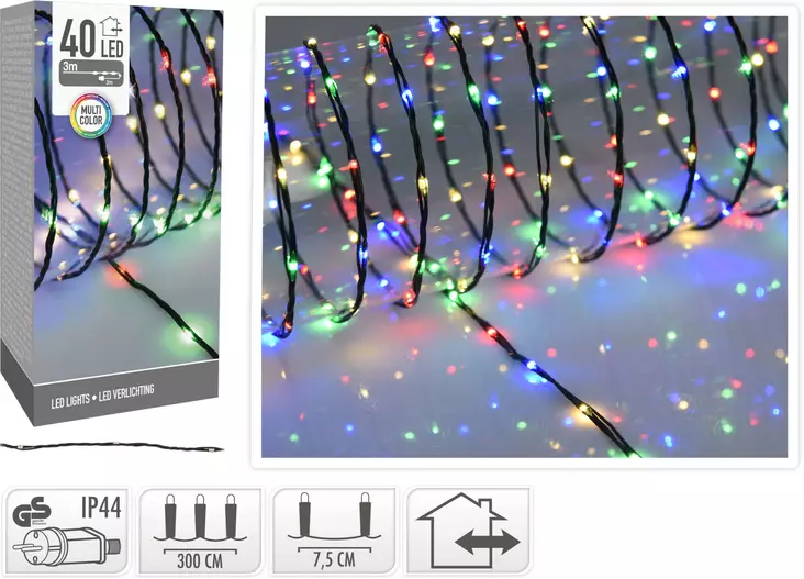 Multifärsad LED-ljussätt 40-delar mjuk sladd - Stämningsbelysning - 8719987973239 - 1