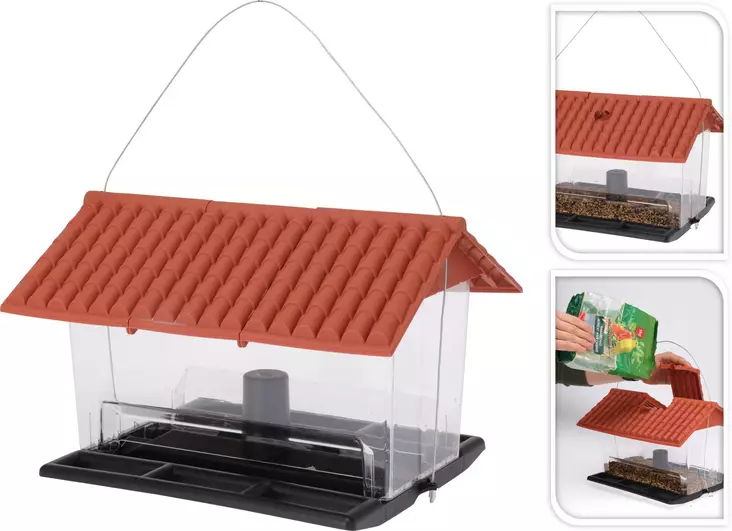 Fågelmatare Hus terrakotta - Fågelbrädor och holkar - 8720573425209 - 1