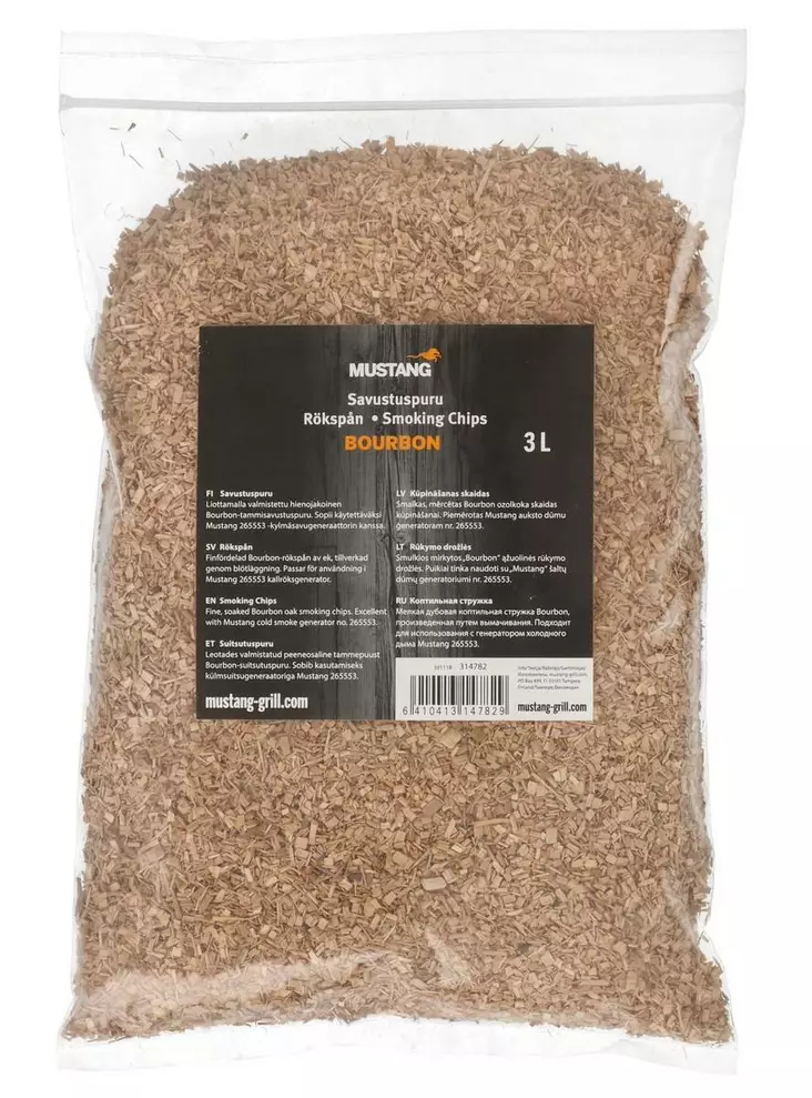 Mustang kallrökt ekspån Bourbon-ek 3 l - Grilltillbehör - 6410413147829 - 1