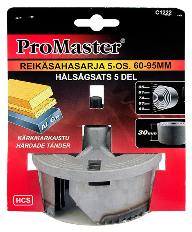 Hålsågsset 5-delar 60-95 mm - Hålsågar - 6420286812229 - 1