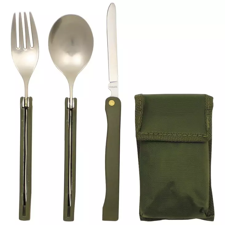 Fällbara bestick + påse - Friluftsmat - 4044633052469 - 1