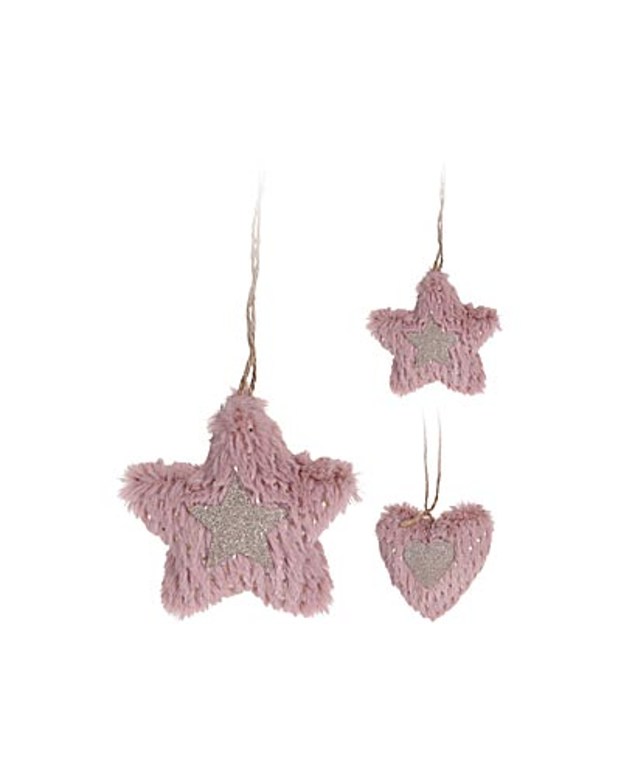 Hängande mjuk dekoration rosa - Juldekorationer - 8719202785579 - 1