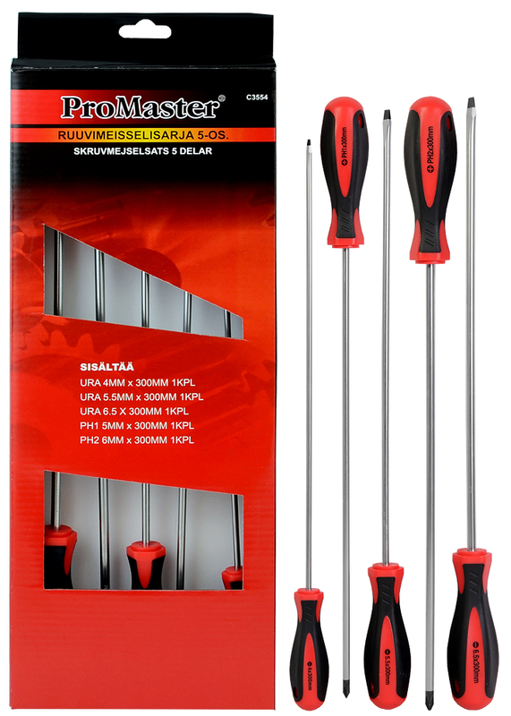 Skruvmejselsats 5-delar 300 mm spår/PH - Skruvmejslar och -satser - 6420286835549 - 1