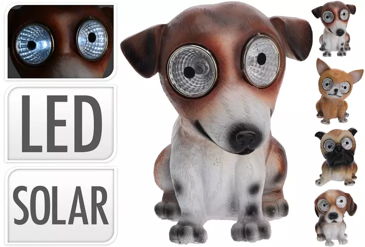 Solarhund med solpanel - Trädgårdsskulpturer, dekorationer - 8719202116069 - 1
