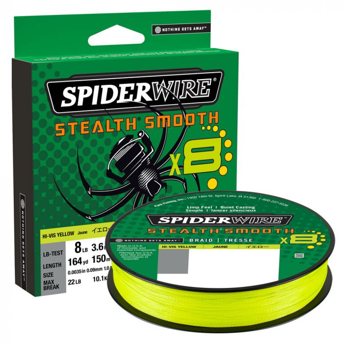 Spiderwire Smooth 8 gul linje 150 m - Linor - 022021663569 - 1