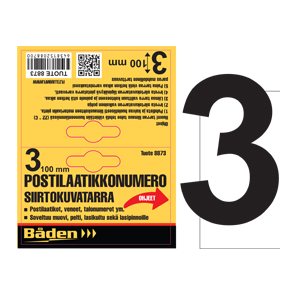 Sifferklistermärke 3 100 mm - Brevlådor och nummer - 6438152088739 - 1