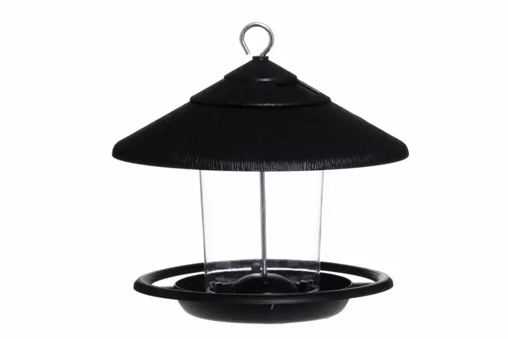 Tintti Fågelmatare med påfyllningslucka, grå - Fågelbrädor och holkar - 6410416088099 - 1