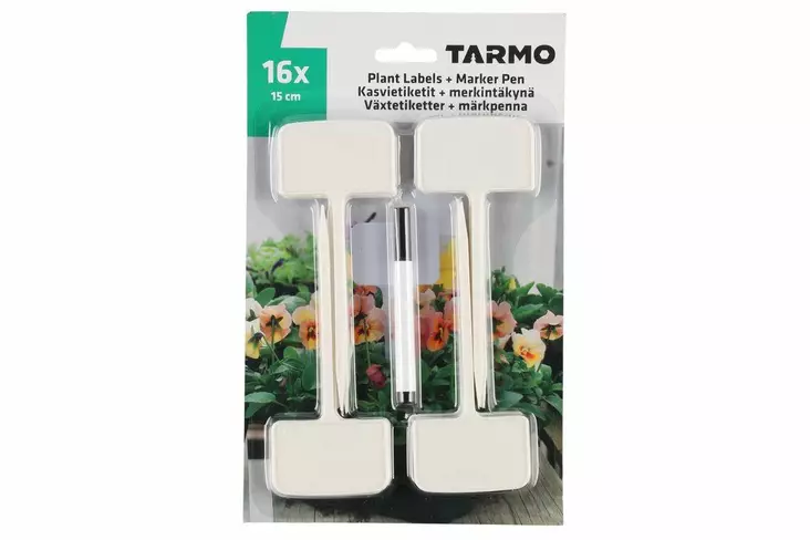 Vita namnskyltar 16 st + penna - Plantuppfödning - 6410416041209 - 1