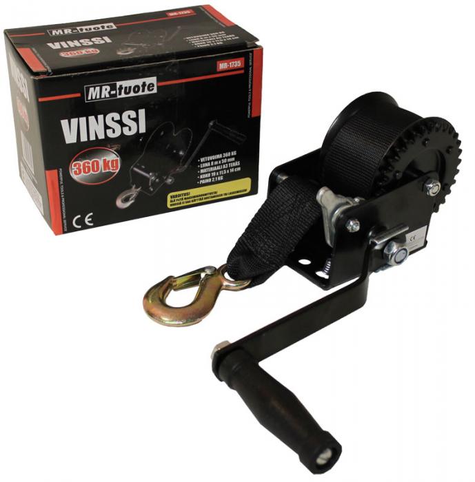 Vinshiss med lina 360 kg - Spännband - 6430032156149 - 1