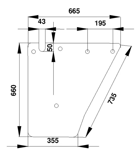 Dörrglas, nedre (Fendt 205810030650) - Styrhytt och kaross - 3660980020879 - 1