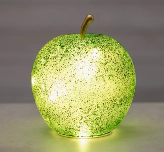 Grönt glasäpple med LED-ljus - Stämningsbelysning - 6410416580319 - 1