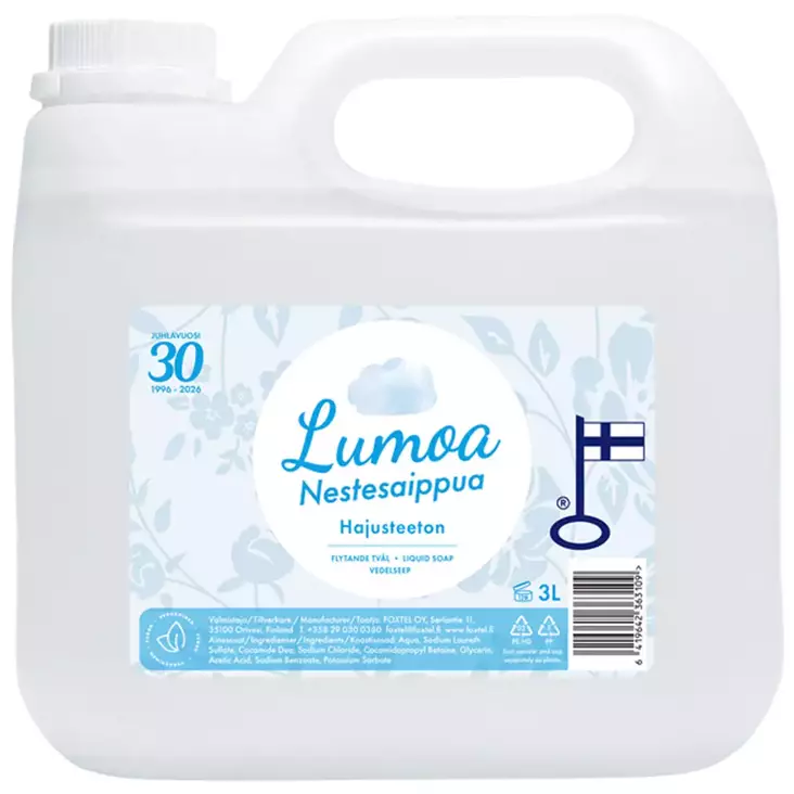 Lumoa flytande tvål oparfymerad 3L - Kosmetika - 6419642363109 - 1