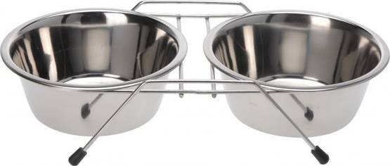 Hundskålar i stativ 2-delar - Matkålar - 8718158318039 - 1
