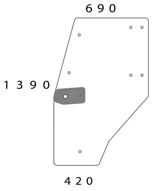 Fönster dörr, vänster (DF 04352848) - Hytt och kaross - 8719607177429 - 1