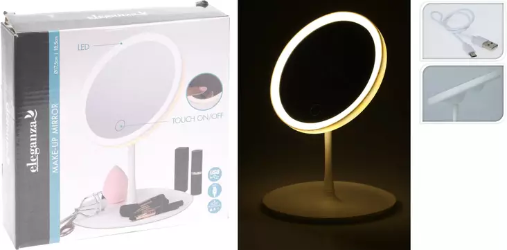 Sminkspegel med LED-ljus - Andra egenvårdsprodukter - 8720573914079 - 1