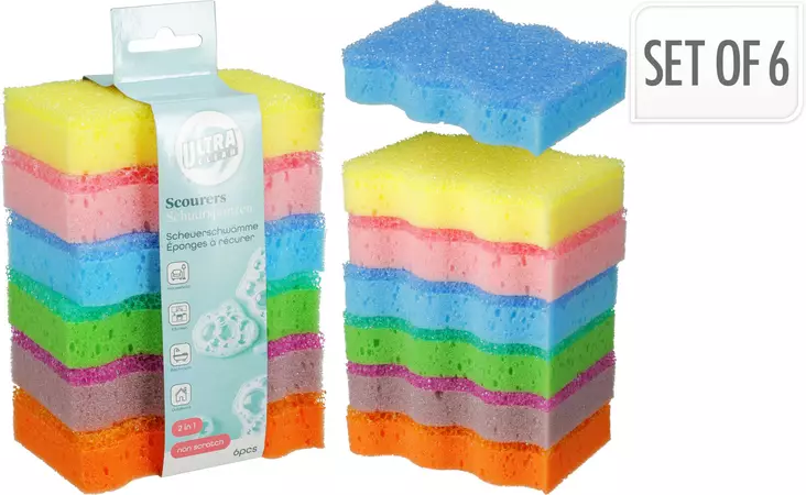 Rengöringssponge 6 st/fp - Allrengöring - 8721037539289 - 1